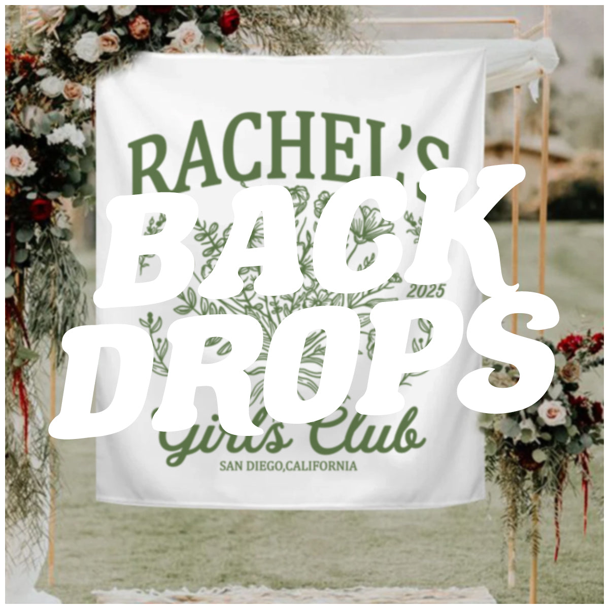 Bachelorette Party Backdrops | Bride & Bridesmaid