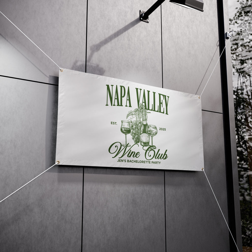 Napa Valley Wine Club banner on a wall