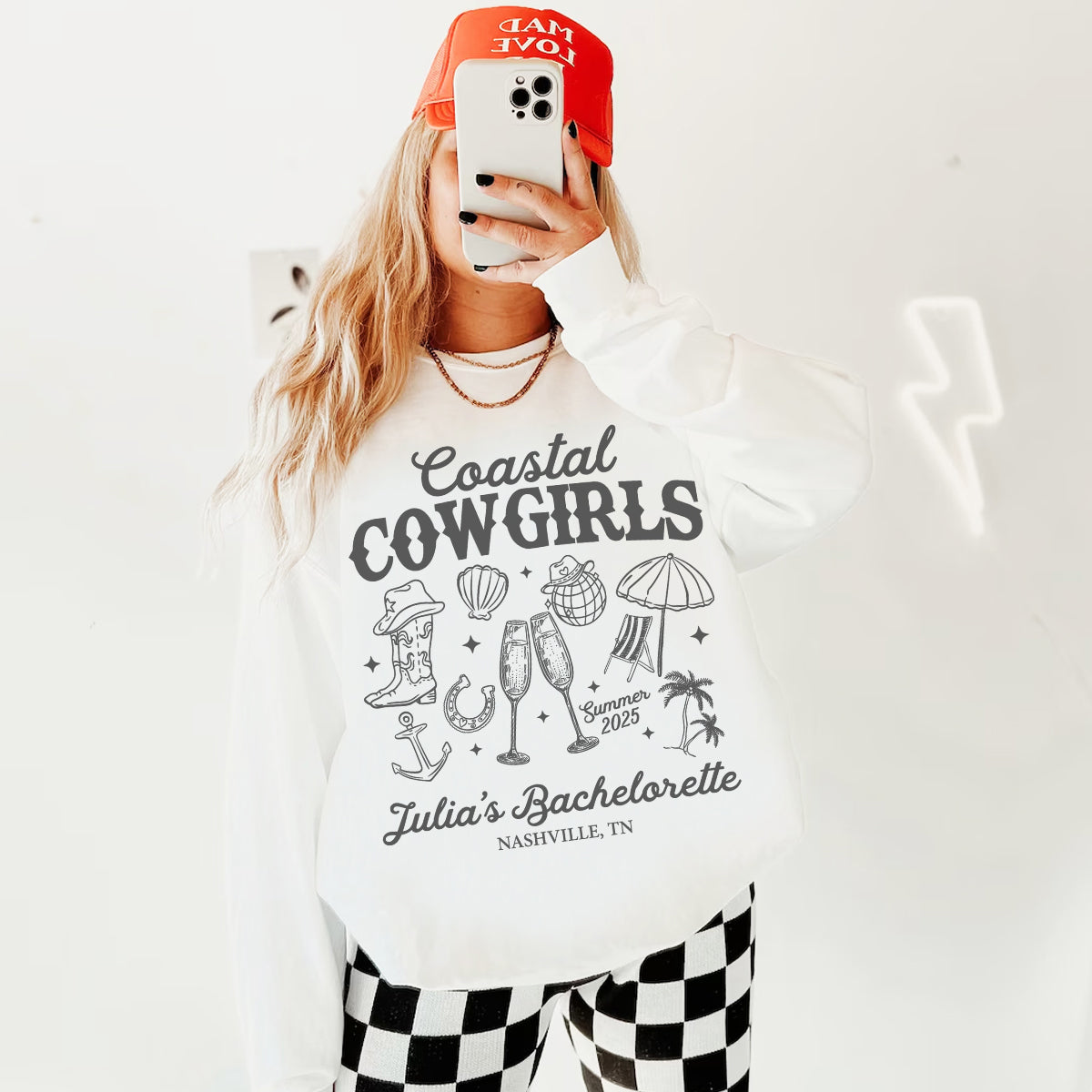Coastal Cowgirls Western Bachelorette Sweatshirt