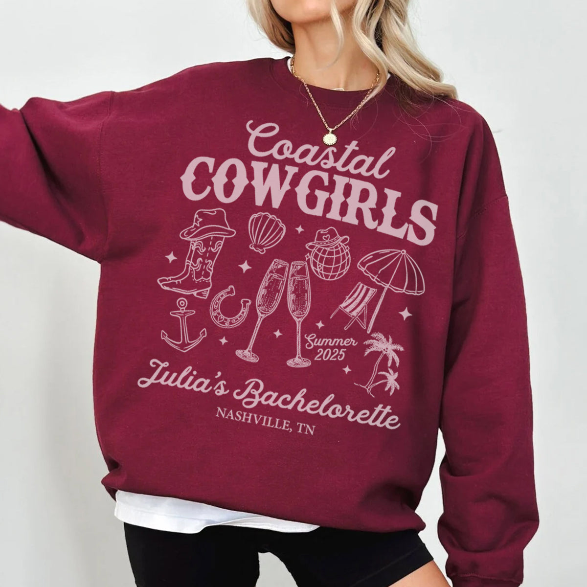 Coastal Cowgirls Western Bachelorette Sweatshirt