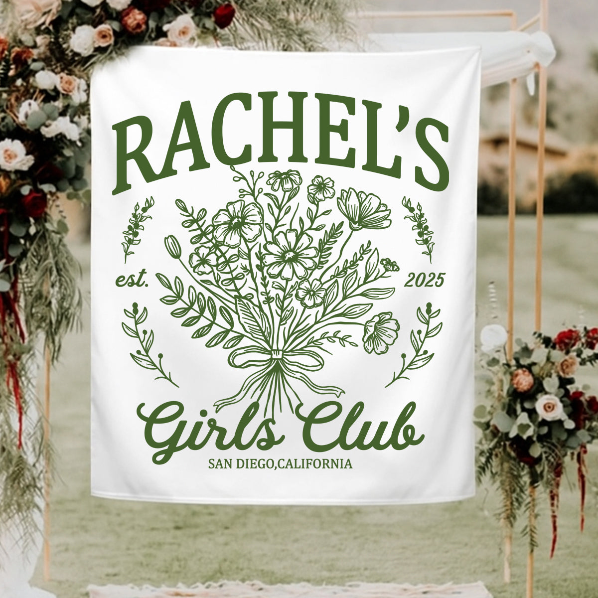 Floral Garden Bachelorette Tapestry